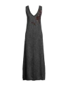 Brunello Cucinelli Woman Maxi Dress Grey Size M Mohair Wool, Virgin Wool, Synthetic Fibers, Cashmere In Gray