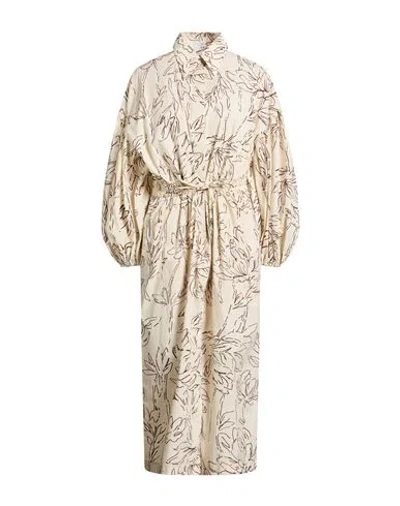 Brunello Cucinelli Woman Maxi Dress Ivory Size L Cotton, Ecobrass In Neutral