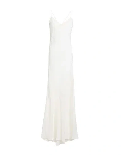 Brunello Cucinelli Woman Maxi Dress Ivory Size S Viscose, Linen, Silk, Polyamide, Ecobrass In White