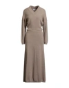 Brunello Cucinelli Women's Diagonal Cashmere Rib Knit Dress In Gray
