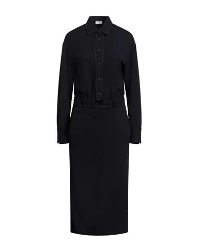 Brunello Cucinelli Woman Maxi Dress Midnight Blue Size S Virgin Wool, Elastane, Ecobrass