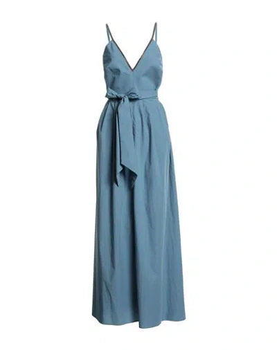 Brunello Cucinelli Woman Maxi Dress Pastel Blue Size S Cotton