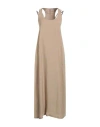Brunello Cucinelli Woman Maxi Dress Sand Size Xxs Viscose, Linen, Brass In Beige