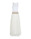 Brunello Cucinelli Woman Maxi Dress White Size M Silk, Cotton, Elastane In White