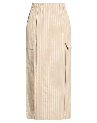 Brunello Cucinelli Woman Maxi Skirt Beige Size 4 Cotton, Silk In Brown