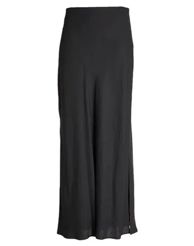 Brunello Cucinelli Woman Maxi Skirt Black Size 10 Viscose, Linen, Polyester, Elastane