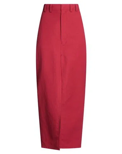 Brunello Cucinelli Woman Maxi Skirt Brick Size 4 Cotton, Linen In Red