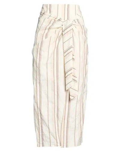 Brunello Cucinelli Woman Maxi Skirt Cream Size 10 Cotton, Linen In Neutral