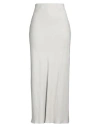 Brunello Cucinelli Woman Maxi Skirt Light Grey Size 14 Viscose, Linen, Polyester, Elastane In Grey