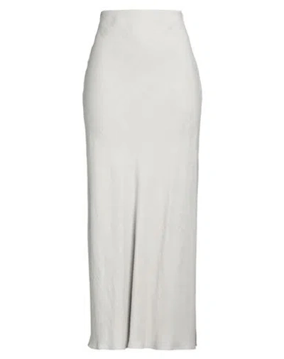 Brunello Cucinelli Woman Maxi Skirt Light Grey Size 14 Viscose, Linen, Polyester, Elastane