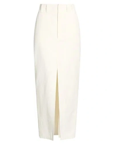 Brunello Cucinelli Woman Maxi Skirt Off White Size 14 Cotton, Linen In Animal Print