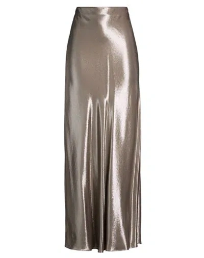 Brunello Cucinelli Woman Maxi Skirt Platinum Size 6 Viscose, Polyamide In Gray