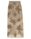 Brunello Cucinelli Woman Maxi Skirt Sage Green Size 6 Silk, Polyester, Cotton, Polyamide In Sage Green