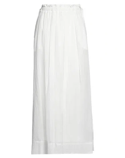 Brunello Cucinelli Woman Maxi Skirt White Size 6 Cotton, Ecobrass