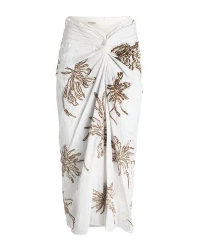 Brunello Cucinelli Woman Maxi Skirt White Size 6 Cotton, Polyamide