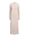 Brunello Cucinelli Woman Midi Dress Beige Size Xl Alpaca Wool, Cotton In Beige