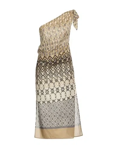 Brunello Cucinelli Woman Midi Dress Beige Size 4 Cotton In Neutral