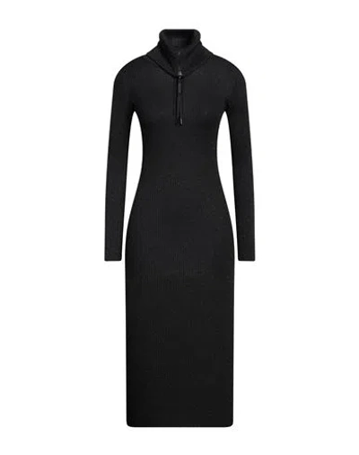BRUNELLO CUCINELLI BRUNELLO CUCINELLI WOMAN MIDI DRESS BLACK SIZE L CASHMERE, SILK, POLYAMIDE, METALLIC POLYESTER