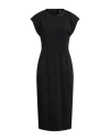 Brunello Cucinelli Woman Midi Dress Black Size Xl Cotton, Polyamide, Elastane, Acetate, Silk In Black