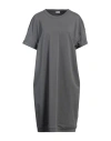 Brunello Cucinelli Woman Midi Dress Grey Size 3xl Cotton, Elastane, Brass In Grey