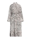 Brunello Cucinelli Silk Chemisier Dress With Ginkgo Print In Grey