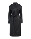 Brunello Cucinelli Woman Midi Dress Grey Size L Virgin Wool, Brass In Grey