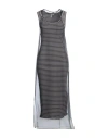 Brunello Cucinelli Woman Midi Dress Lead Size S Silk, Cotton, Elastane In Grey
