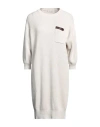 Brunello Cucinelli Woman Midi Dress Off White Size S Cotton, Brass, Ecobrass In Off White