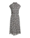 Brunello Cucinelli Woman Midi Dress Taupe Size M Silk In Green