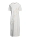 Brunello Cucinelli Bead-embellshed Twill Midi Dress In White