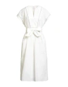 Brunello Cucinelli Woman Midi Dress White Size Xxl Cotton, Brass