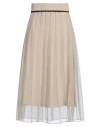 Brunello Cucinelli Woman Midi Skirt Beige Size 10 Silk, Cotton, Polyester, Polyamide In Beige