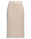 Brunello Cucinelli Cashmere And Silk Ribbed Skirt In Beige