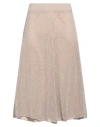 Brunello Cucinelli Wool A-line Midi Skirt In Beige