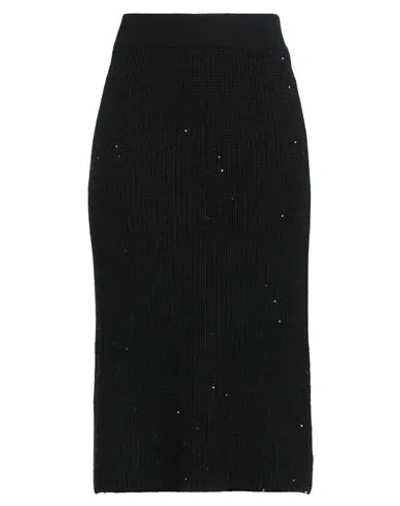 Brunello Cucinelli Woman Midi Skirt Black Size M Cashmere, Silk, Polyamide