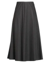 Brunello Cucinelli Woman Midi Skirt Charcoal Size 10 Virgin Wool, Elastane In Gray