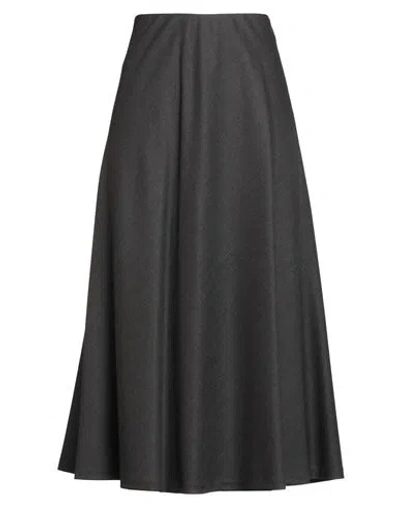 Brunello Cucinelli Woman Midi Skirt Charcoal Size 10 Virgin Wool, Elastane In Gray