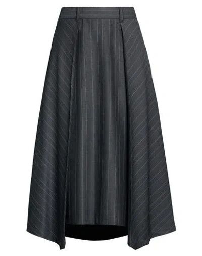 Brunello Cucinelli Woman Midi Skirt Charcoal Size 6 Virgin Wool In Black