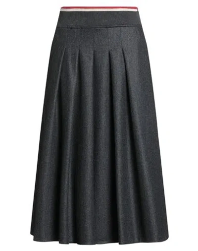 BRUNELLO CUCINELLI BRUNELLO CUCINELLI WOMAN MIDI SKIRT CHARCOAL SIZE 6 VIRGIN WOOL