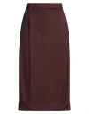 Brunello Cucinelli Midi Skirts In Burgundy