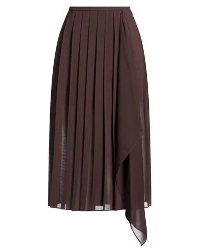 Brunello Cucinelli Solidcolor Pleated Skirt In Brown