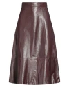 Brunello Cucinelli Woman Midi Skirt Cocoa Size 4 Leather In Brown