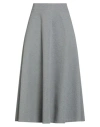Brunello Cucinelli Woman Midi Skirt Grey Size 10 Cotton, Polyamide, Elastane In Gray