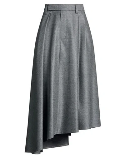 Brunello Cucinelli Woman Midi Skirt Grey Size 2 Virgin Wool In Gray
