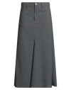 Brunello Cucinelli Woman Midi Skirt Grey Size 6 Virgin Wool, Polyamide, Elastane In Gray