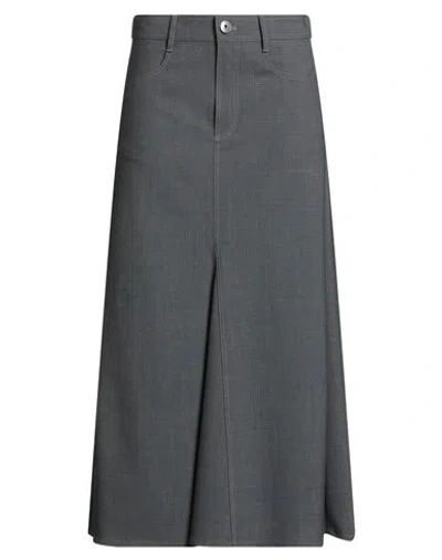 Brunello Cucinelli Woman Midi Skirt Grey Size 6 Virgin Wool, Polyamide, Elastane In Gray