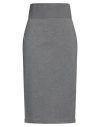 Brunello Cucinelli Woman Midi Skirt Grey Size Xl Cotton, Elastane, Polyester, Metallic Fiber In Grey