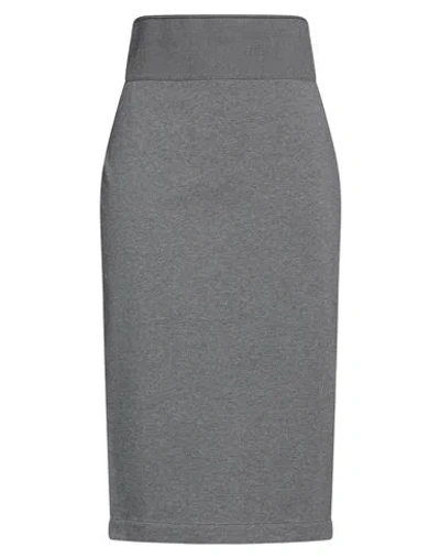 Brunello Cucinelli Woman Midi Skirt Grey Size Xl Cotton, Elastane, Polyester, Metallic Fiber