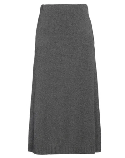 BRUNELLO CUCINELLI BRUNELLO CUCINELLI WOMAN MIDI SKIRT GREY SIZE M VIRGIN WOOL, CASHMERE, SILK