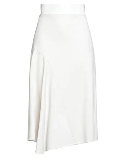 Brunello Cucinelli Woman Midi Skirt Ivory Size 14 Cotton, Elastane In White